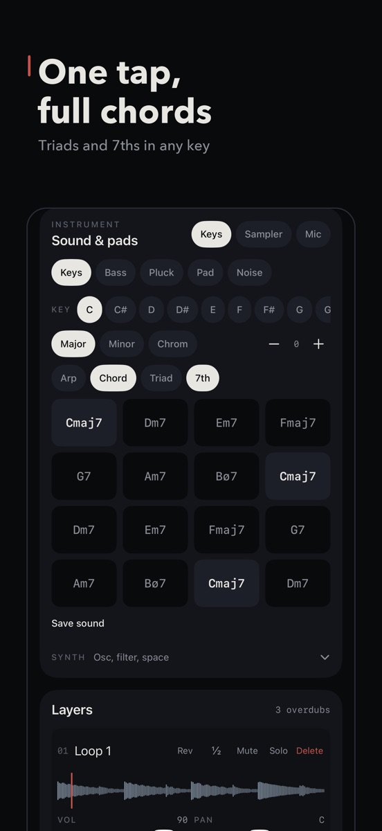 Chords from one finger